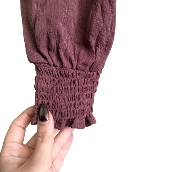 NWT Self Esteem Boho Blouse | Lace Trim Smocked Waist Top | Size M - Picture 9 of 12